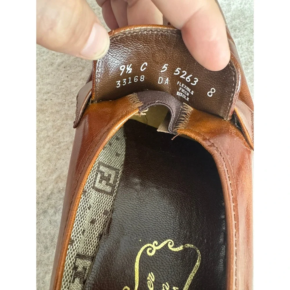 Florsheim Designer Collection Mens 9.5 C Tassel Loafer Leather Brown Dress Shoes